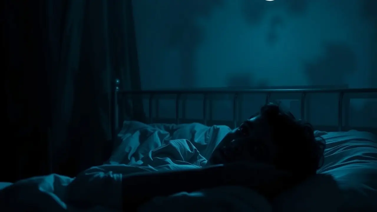 Sonhar com Espantamento: Descubra os Significados Ocultos Pessoa assustada acordando na cama à noite