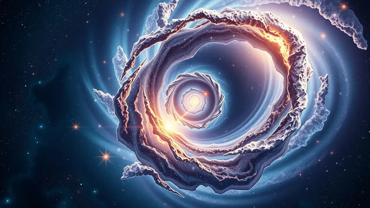 Imagem onírica de uma galáxia espiral.