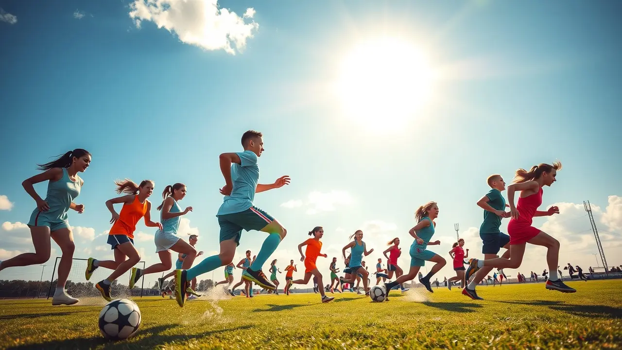 Diversos atletas praticando esportes