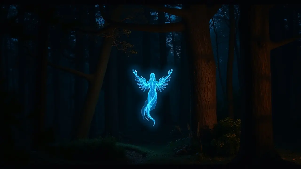 Sonhar com Espírito: Descubra o Significado e as Mensagens Ocultas Espírito luminoso flutuando na floresta, sonho e espiritualidade
