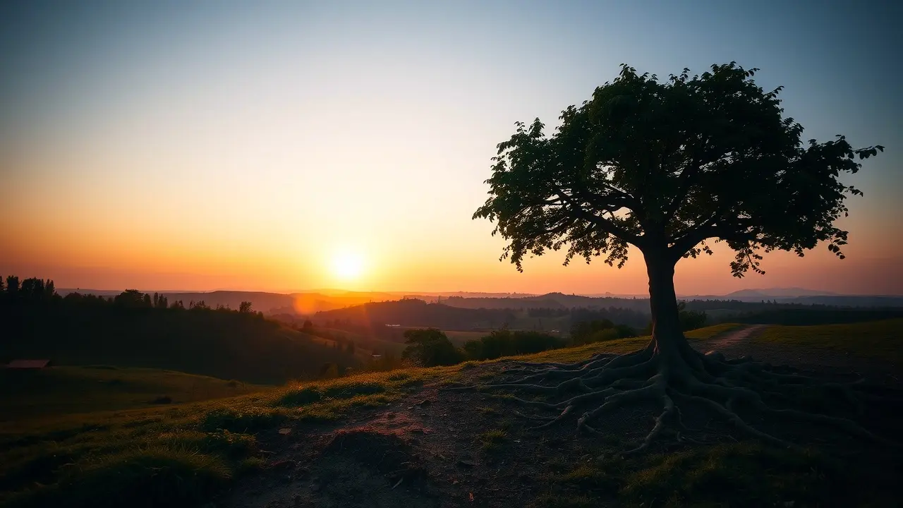 Árvore forte com raízes profundas, simbolizando estabilidade.