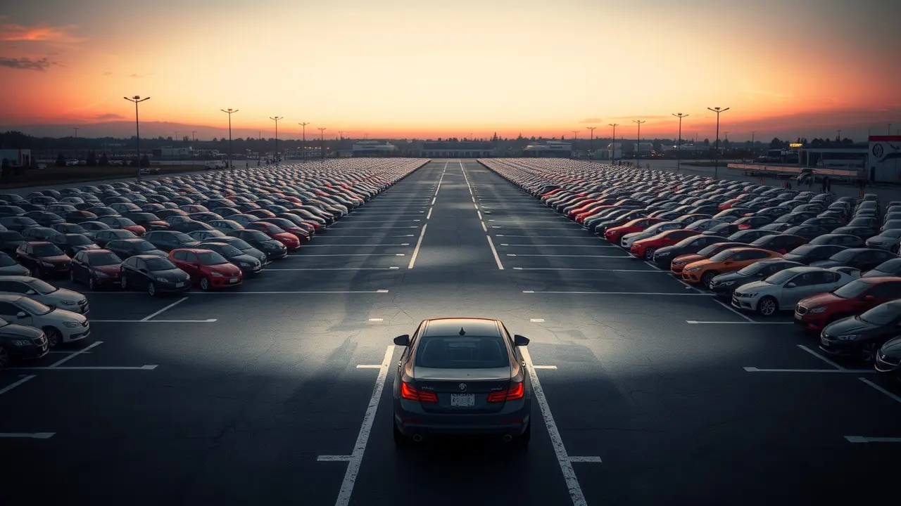 Sonhar com Estacionamento: Descubra os Significados e Interpretações Estacionamento com carros ao entardecer