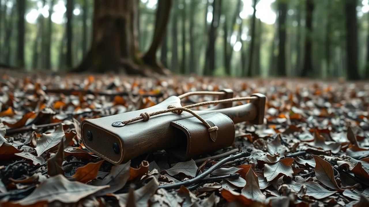 Sonhar com Estilingue: Descubra os Significados e Simbolismos Ocultos Estilingue artesanal em folhas secas