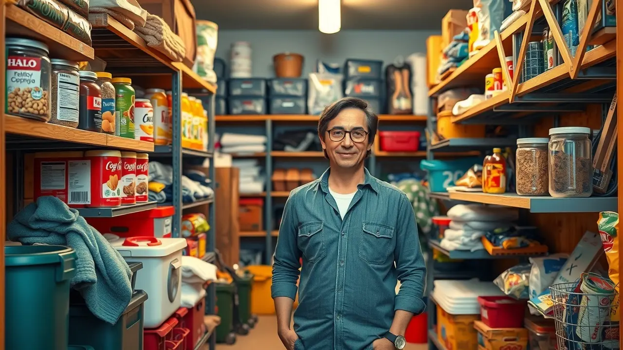 Pessoa em depósito organizado