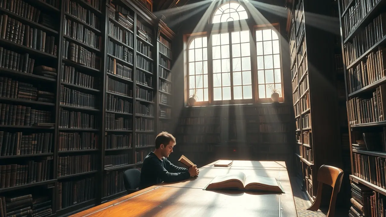 Sonhar com Estudo: Desvende os Significados e Interpretações Pessoa estudando em biblioteca iluminada