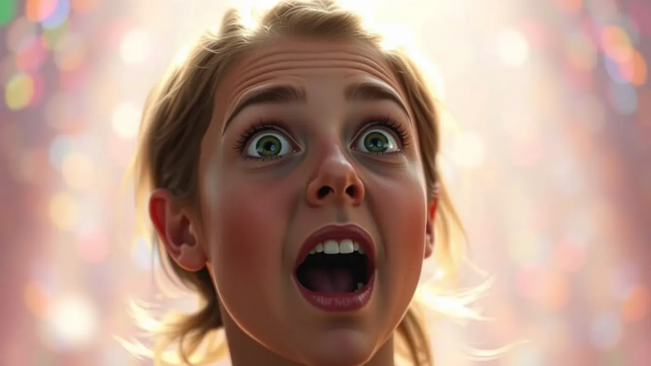 Pessoa estupefata com olhos arregalados