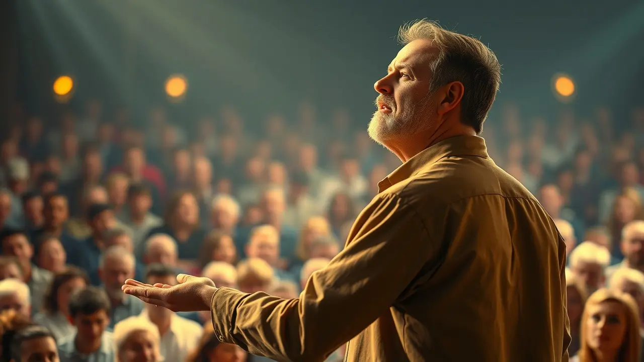 Homem pregando a palavra de Deus em sonho