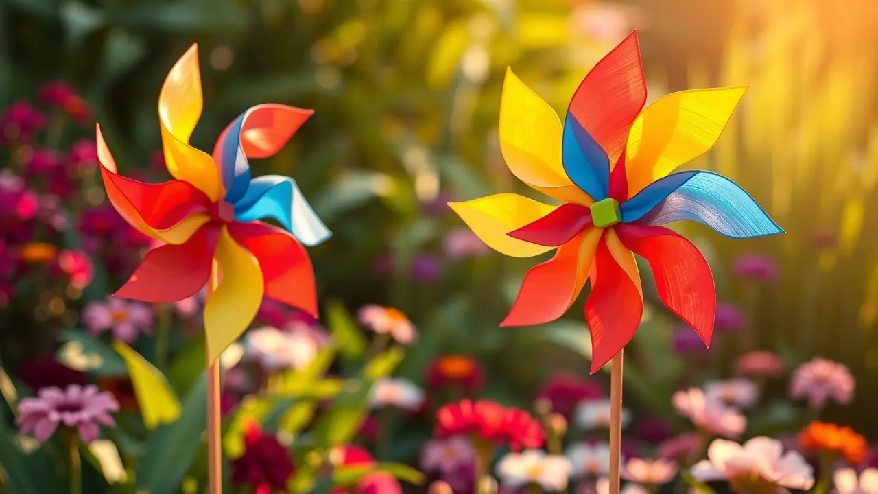 Sonhar com Eventilhão: Descubra o Significado e as Interpretações Eventilhão colorido em jardim ensolarado