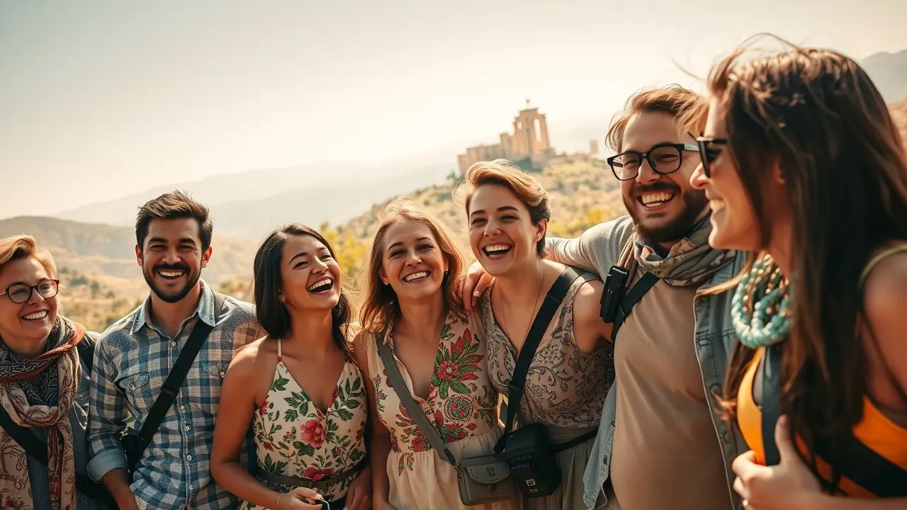 Pessoas aproveitando excursão.