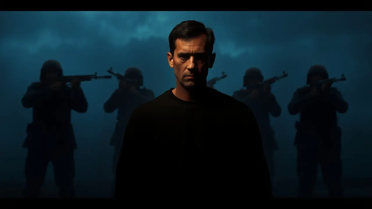 Sonhar com Execução: Descubra o Significado e as Mensagens Ocultas Homem diante de pelotão de fuzilamento em sonho.