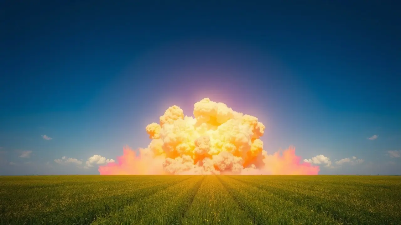 Sonhar com Explosivo: Descubra os Significados Ocultos Sonho com explosão em campo verde.