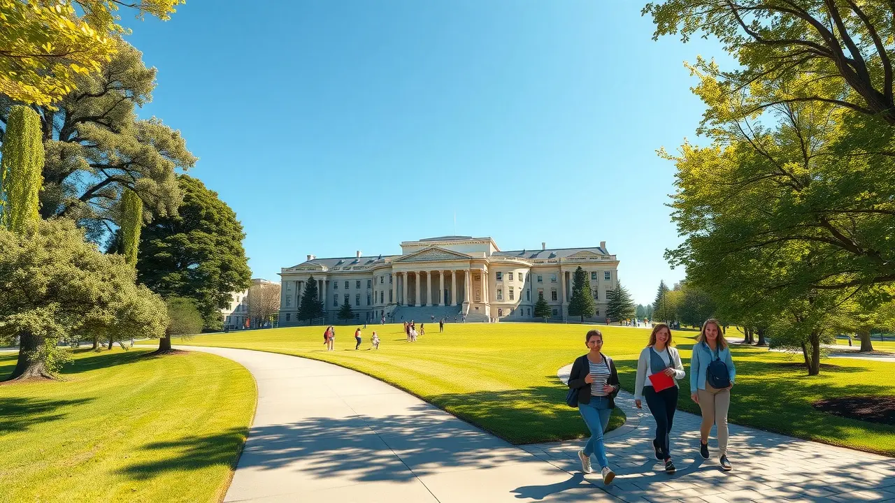 Caminho para a faculdade em sonho