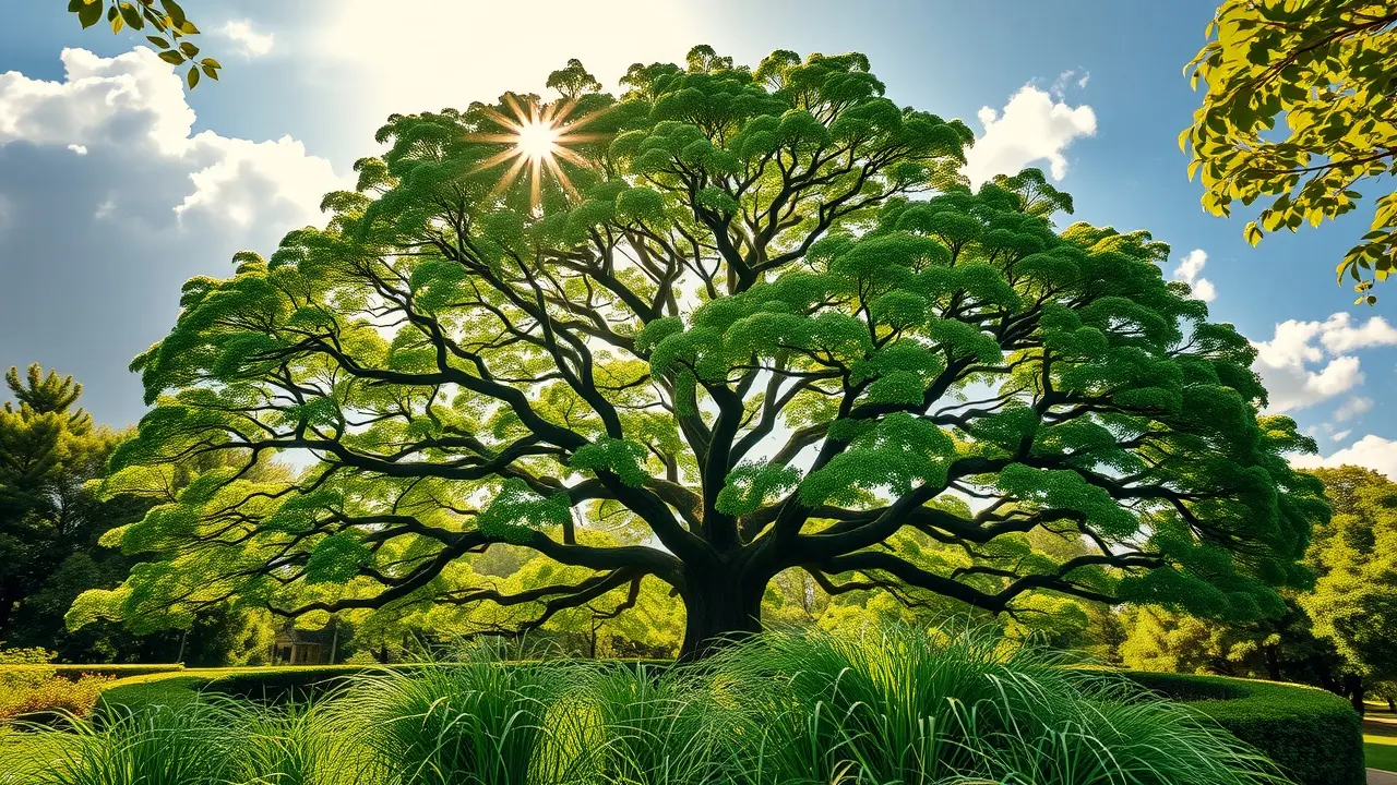 Copa de faia sob o sol