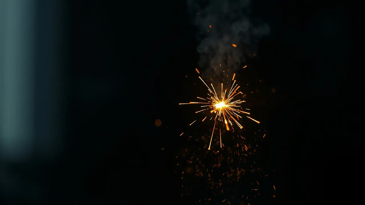 Sonhar com Faísca: Descubra o Significado e as Interpretações Faísca dourada suspensa no ar, representando inspiração.