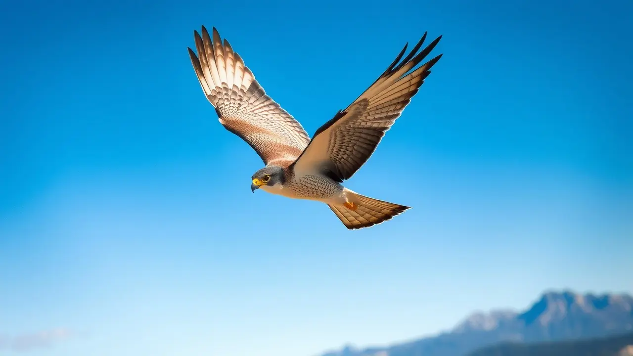 Sonhar com Falcão-Peregrino: Significado e Interpretações Falcão-peregrino voando no céu azul