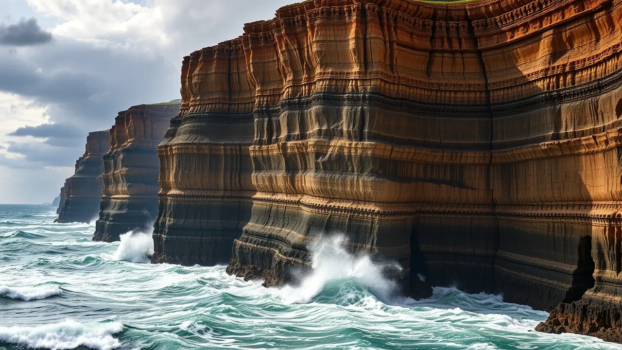 Sonhar com Falésias: Descubra o Significado e as Mensagens Ocultas Falésia imponente sob céu tempestuoso
