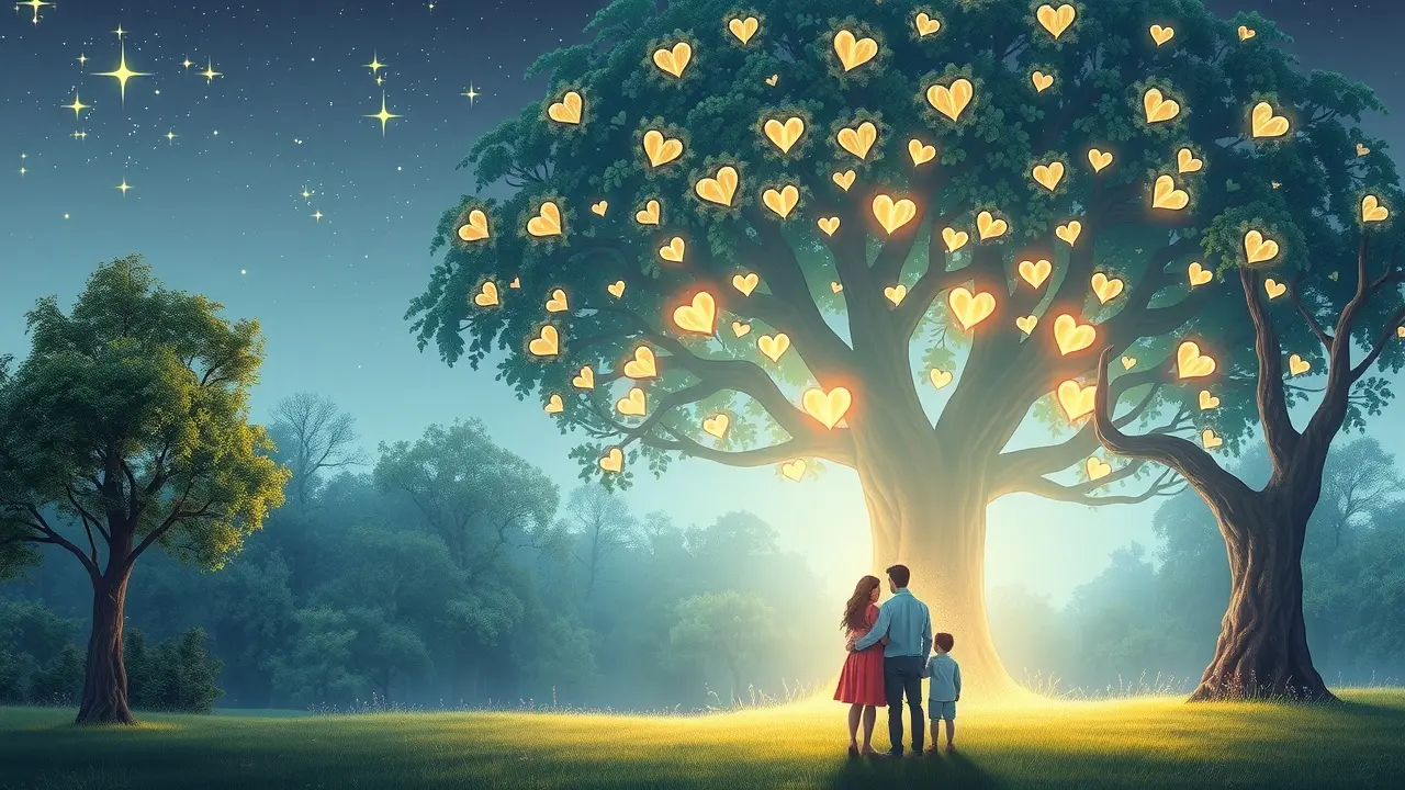 Família unida e feliz em sonho