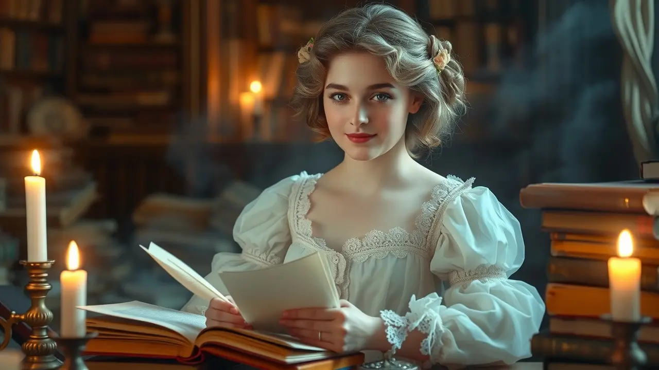 Fanny Burney sonhando com escrita