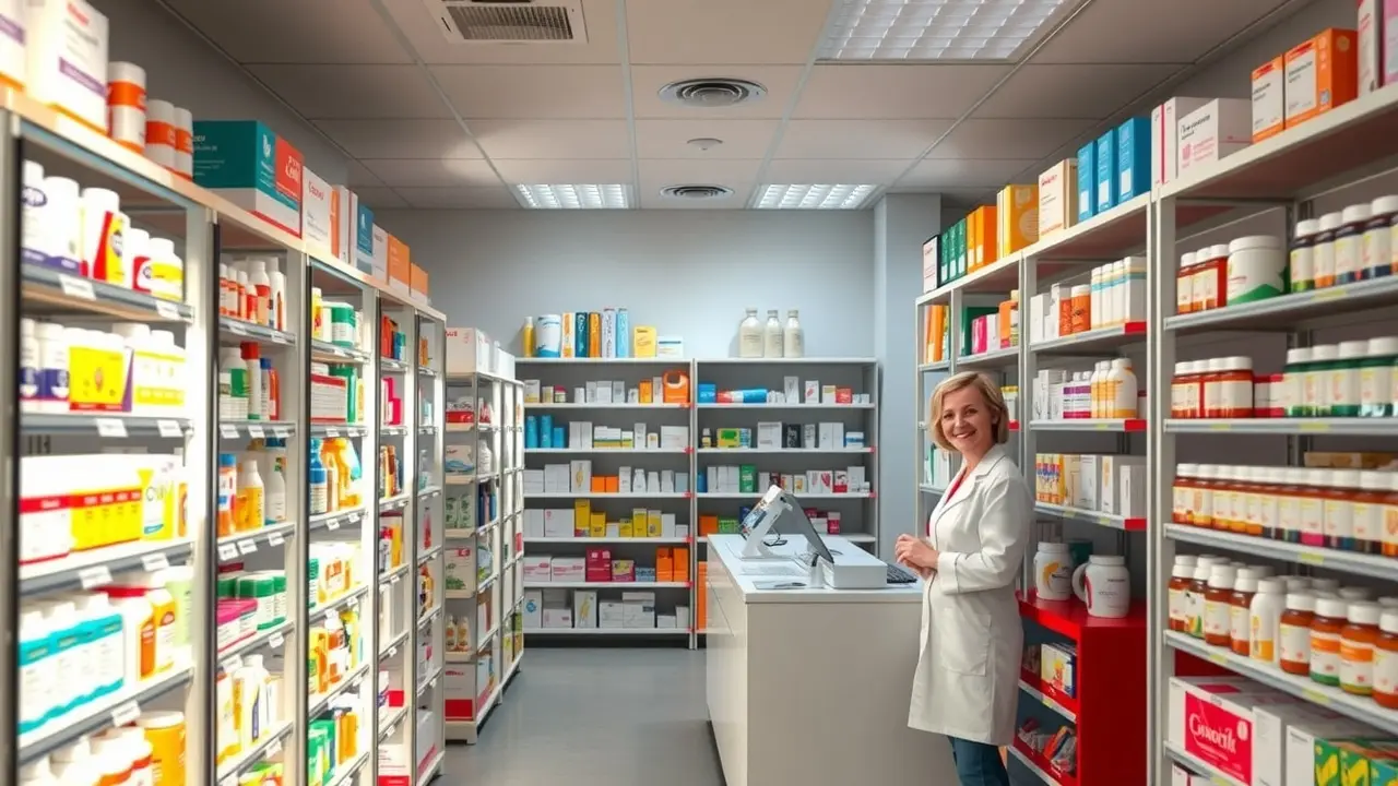 Sonhar com Farmácia: Descubra o Significado e as Mensagens Ocultas Farmácia movimentada com medicamentos coloridos