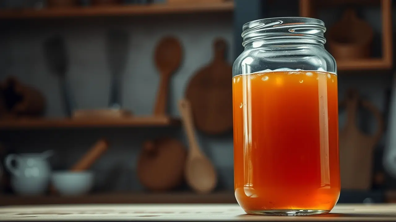 Significado de Sonhar com Fermentação: Desvendando a Transformação Interior Frasco de vidro com líquido em fermentação.