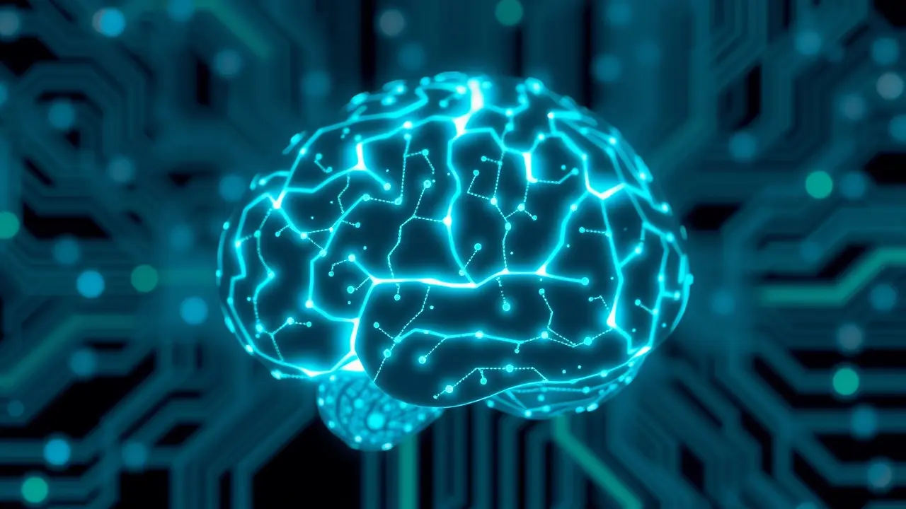 Cérebro digital representando firmware