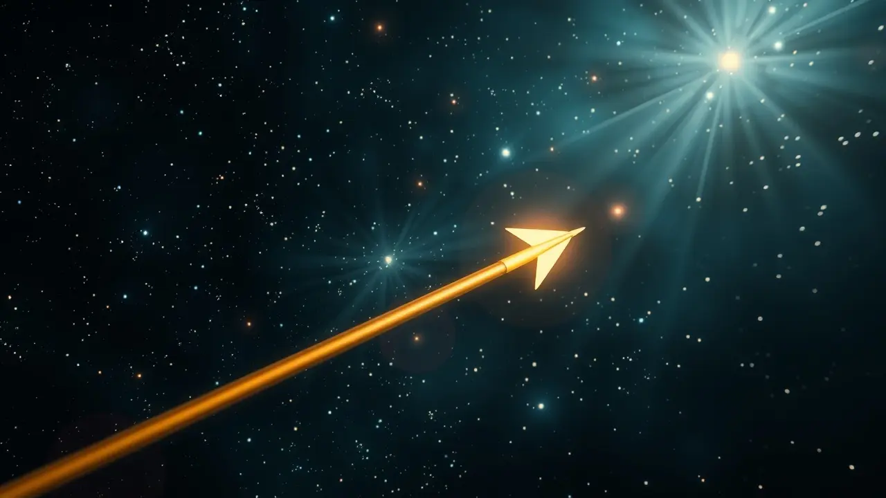 Sonhar com Flecha: Descubra os Significados e Simbolismos Ocultos Flecha dourada voando em direção ao alvo.