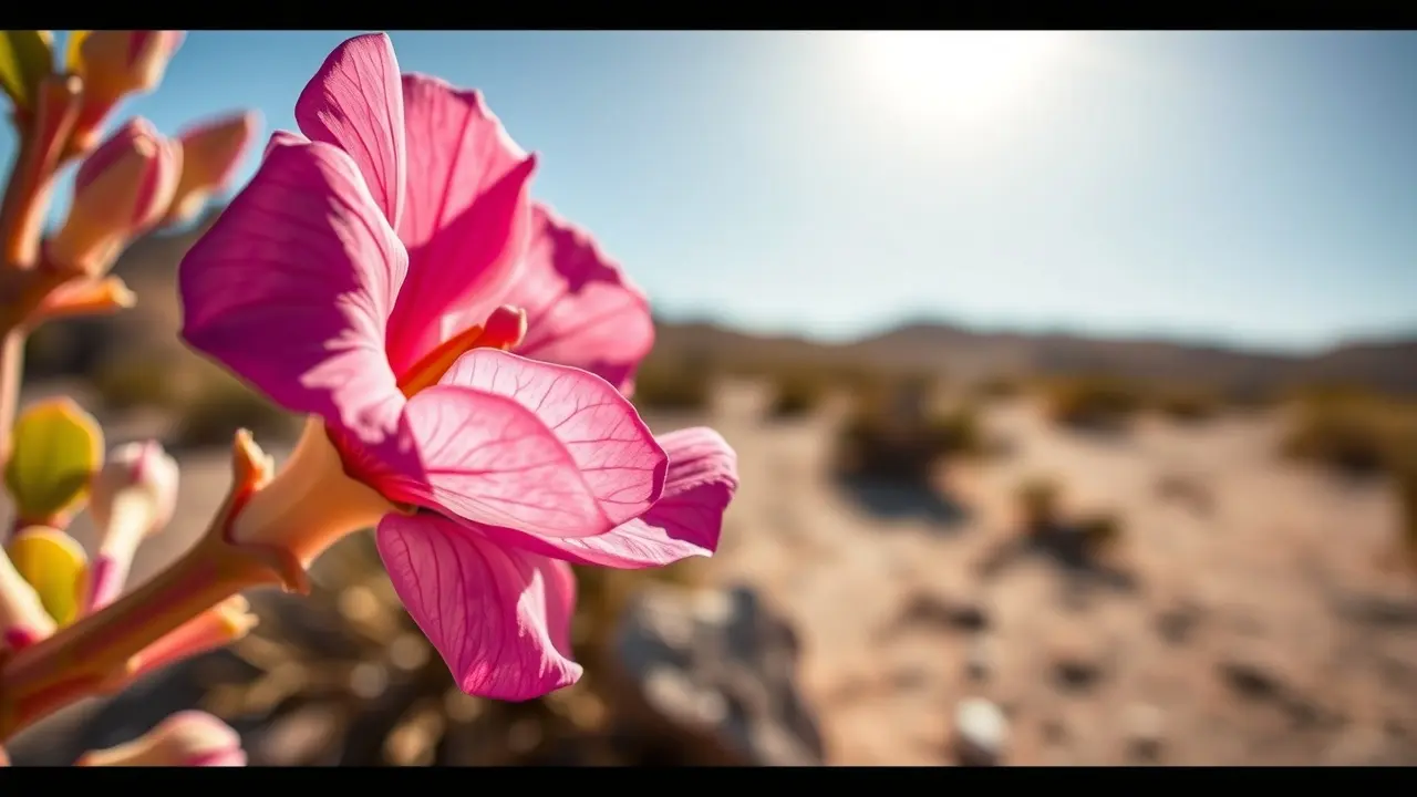 Flor-do-deserto vibrante em detalhe