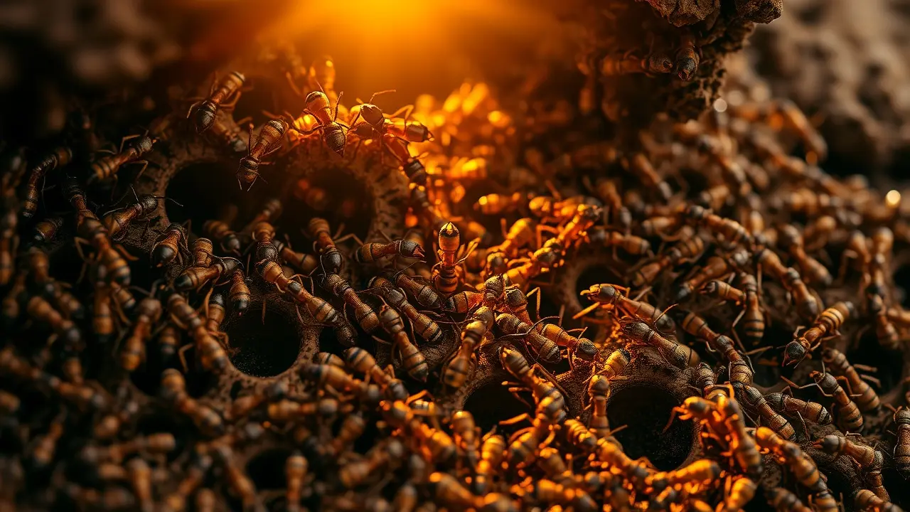 Sonhar com Formigueiro: Descubra o Significado! Formigueiro movimentado sob a luz do sol
