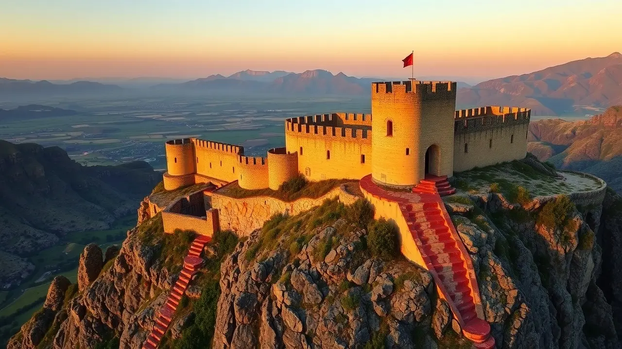 Significado de Sonhar com Fortaleza: Descubra as Interpretações Fortaleza antiga sob o sol poente.