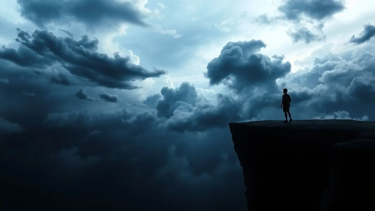 Sonhar com Fracasso: Desvende os Significados Ocultos Pessoa à beira do abismo em sonho sobre fracasso