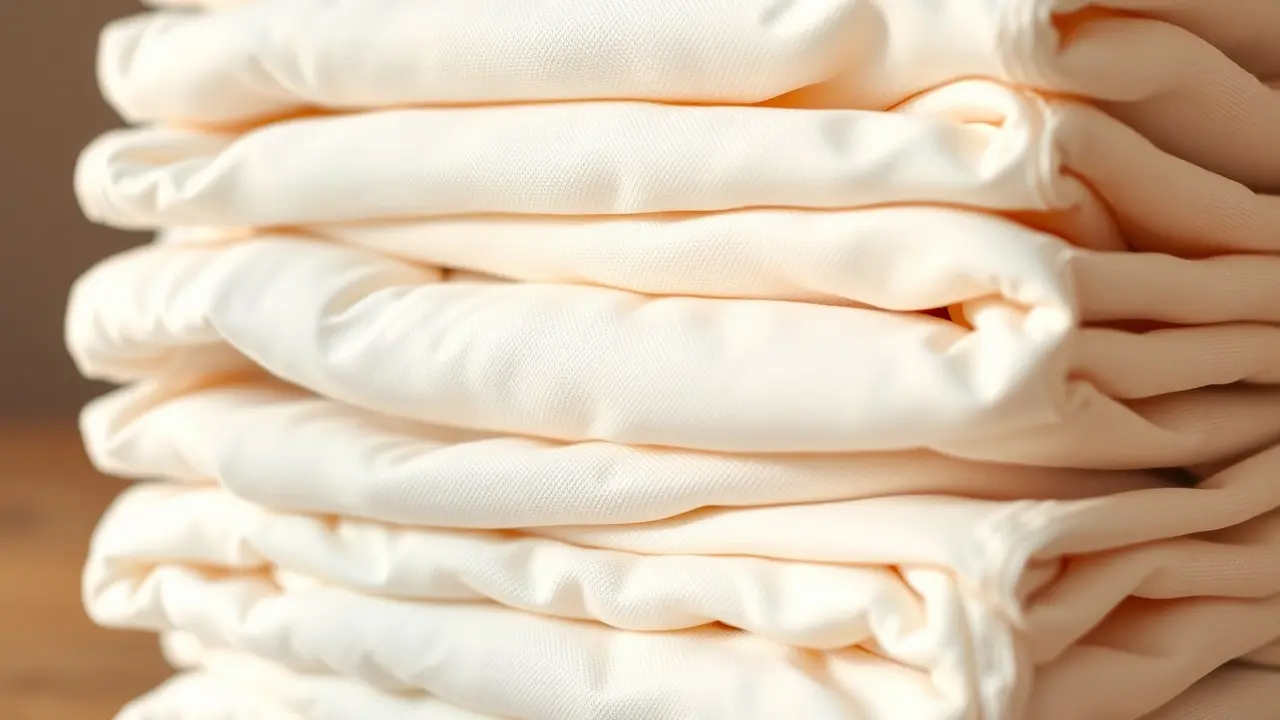 Pilha de fraldas brancas limpas