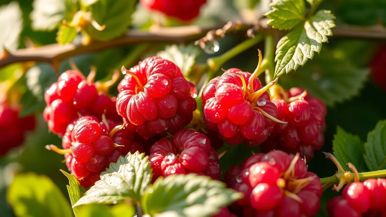 Framboesas frescas e vibrantes