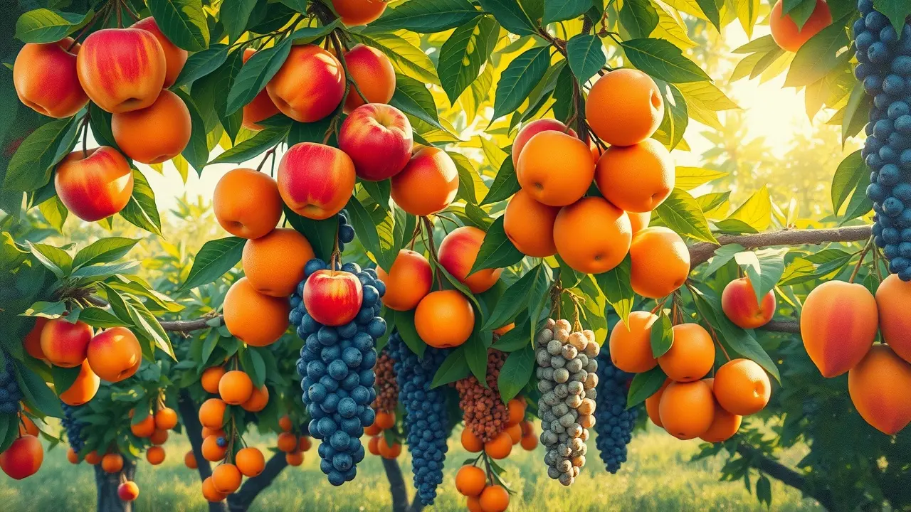 Sonhar com Frutífero: Descubra o Significado e as Interpretações Orchard filled with ripe fruits