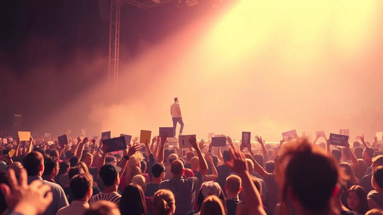 Sonho com grande multidão de fãs