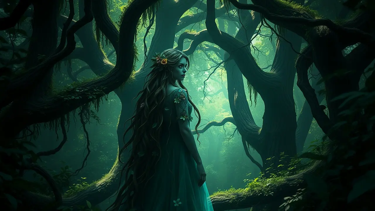 Fílida misteriosa na floresta encantada