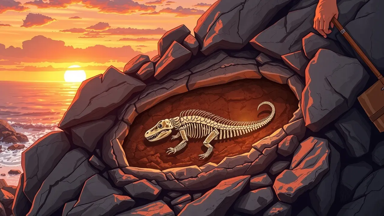 Sonhar com Fóssil: Descubra os Significados e Simbolismos Pessoa desenterrando fóssil de criatura marinha.