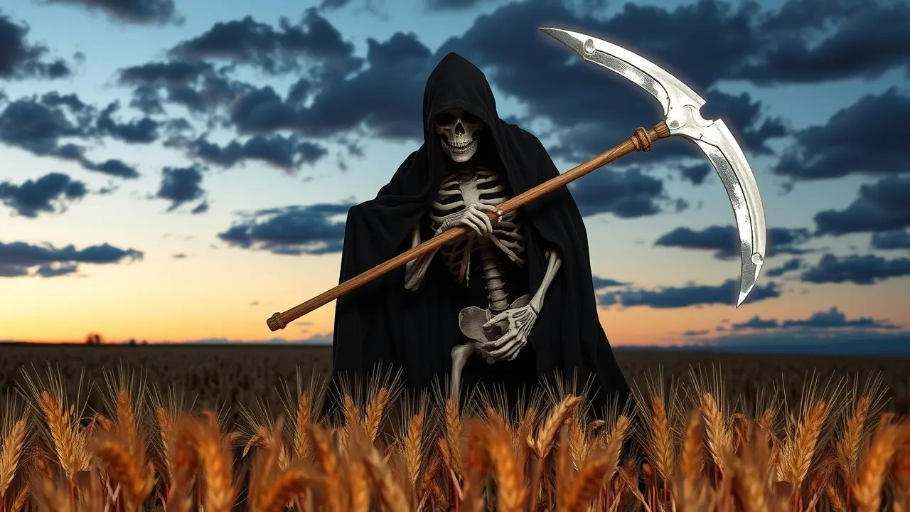 Sonhar com Gadanho: Descubra o Significado e as Interpretações Ilustração da morte com gadanho