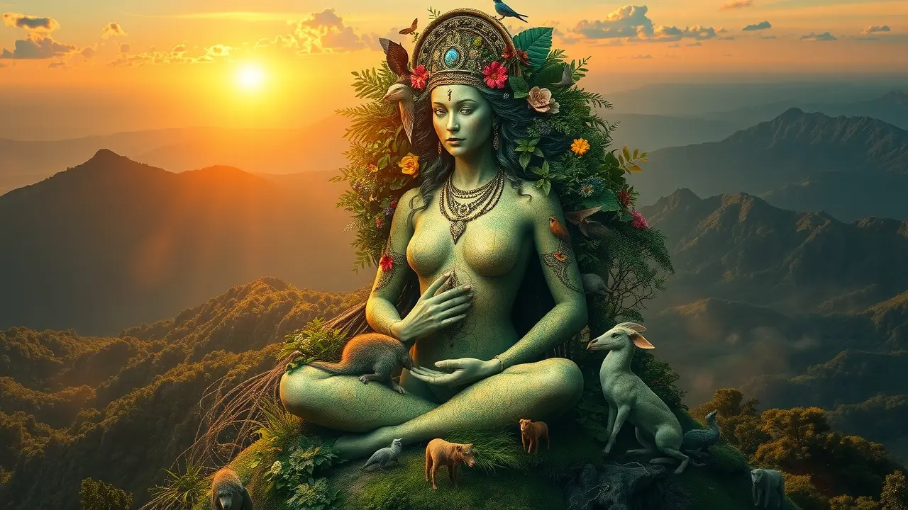 Sonhar com Gaia: Desvende os Significados Profundos Deusa Gaia representando a Mãe Terra em sonho.
