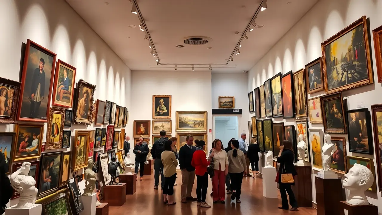 Significado de Sonhar com Galeria: Decifre os Símbolos! Galeria de arte moderna com obras diversificadas