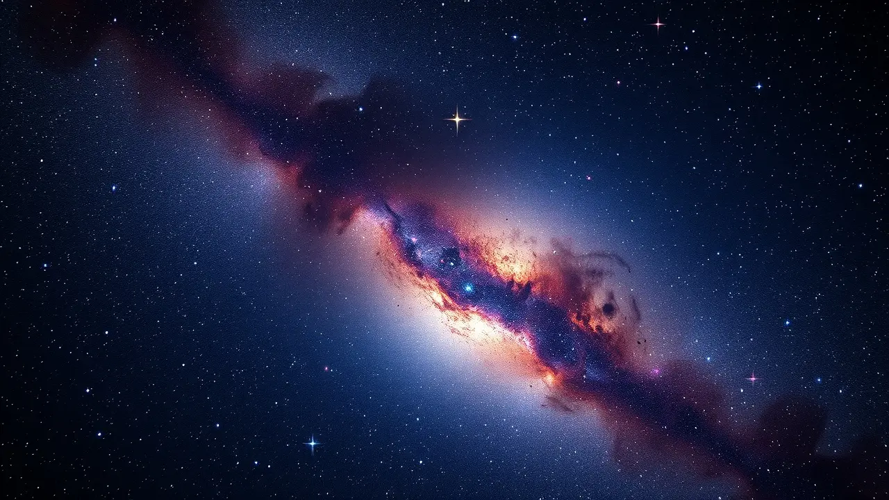 Significado de Sonhar com Galáxia Via Láctea: Desvende os Mistérios Cósmicos Visão panorâmica da Via Láctea em noite escura.