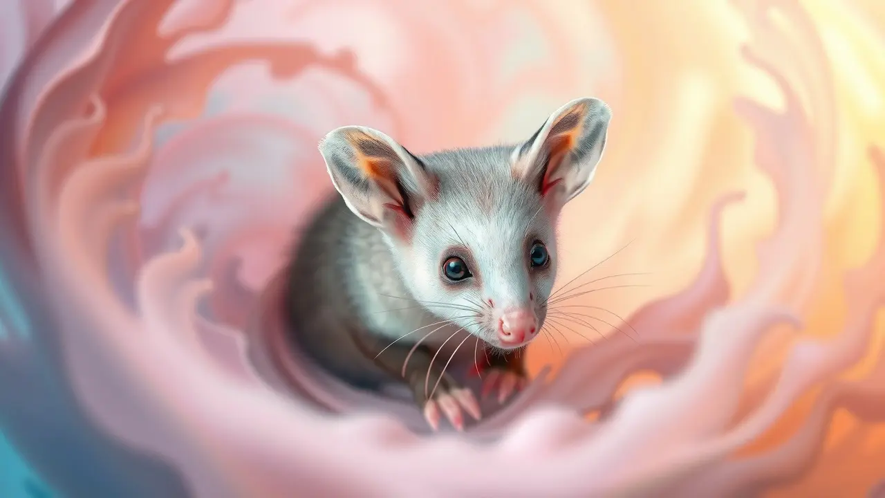 Gambá-de-orelha-branca em um sonho