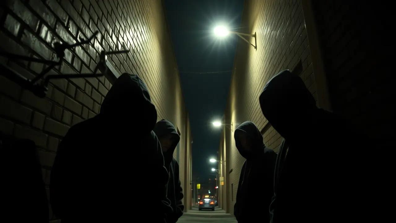 Sonho com gangue em beco escuro