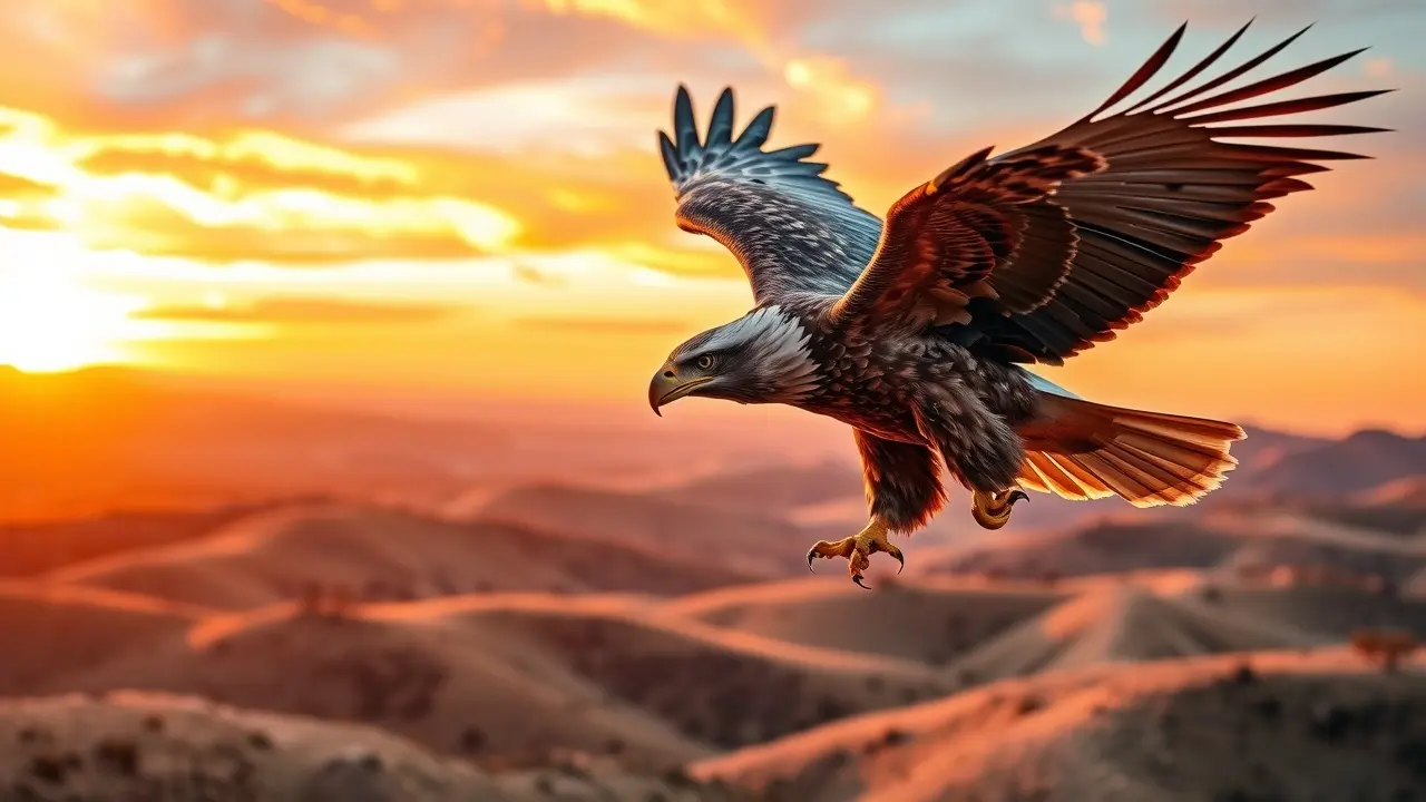 Sonhar com Gavião: Descubra os Significados e Simbolismos! Gavião voando no pôr do sol