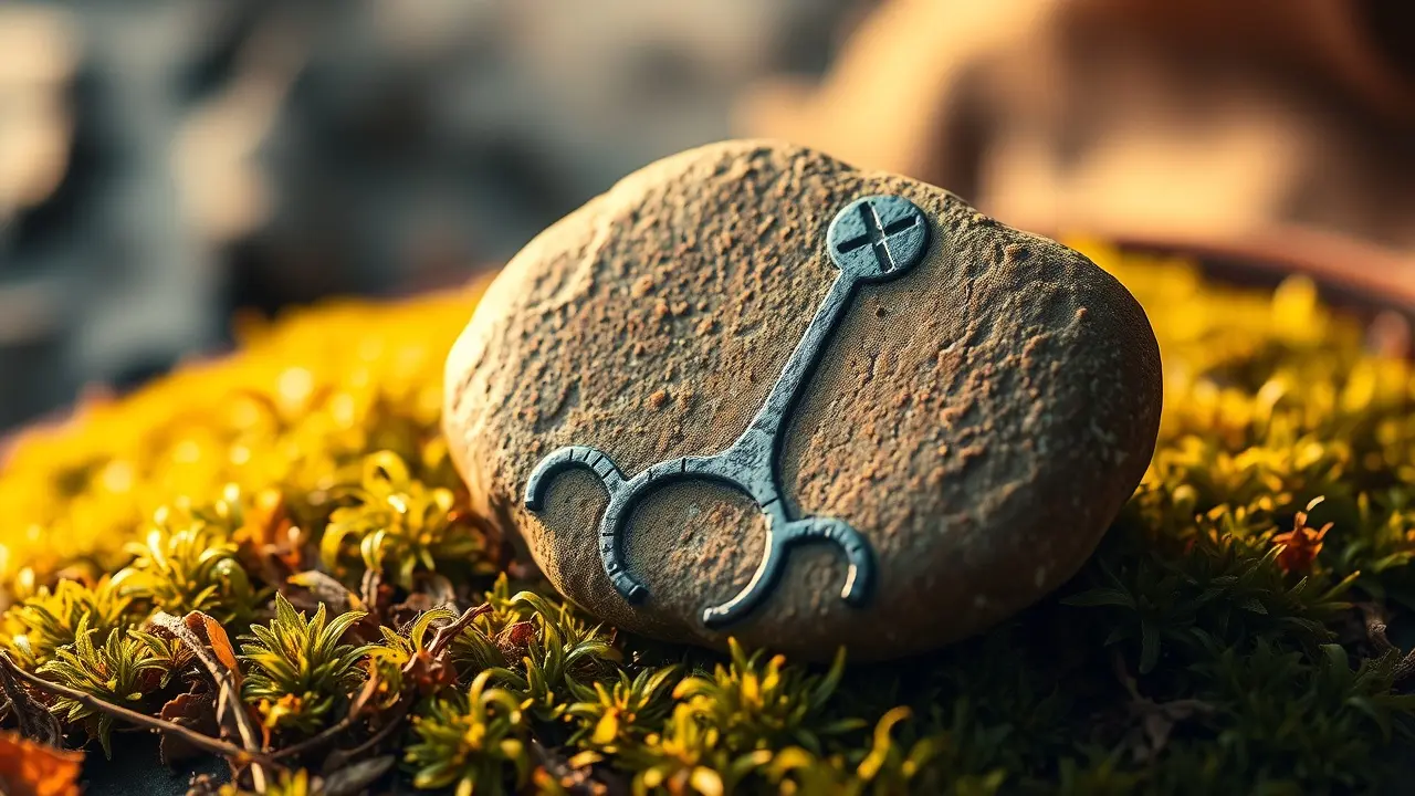 Sonhar com Gebo: Descubra o Significado e as Mensagens Ocultas Runa Gebo sobre musgo, simbolizando dádiva e parceria.