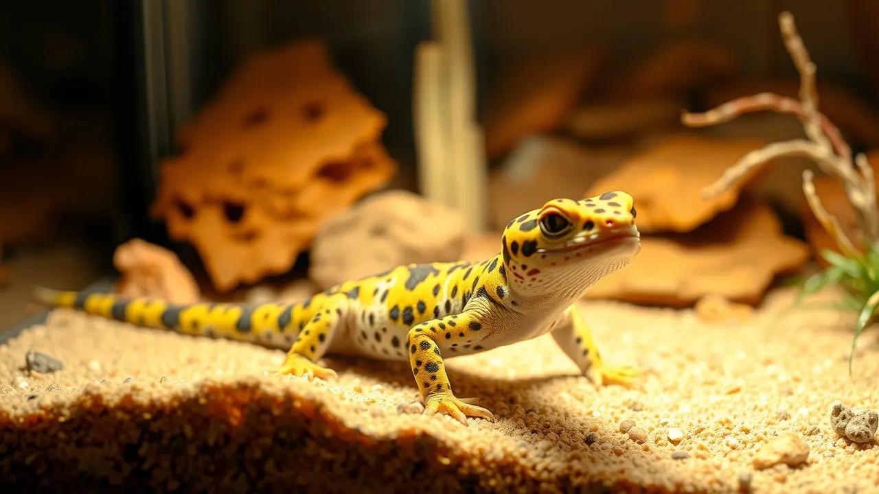 Geco-leopardo em terrário