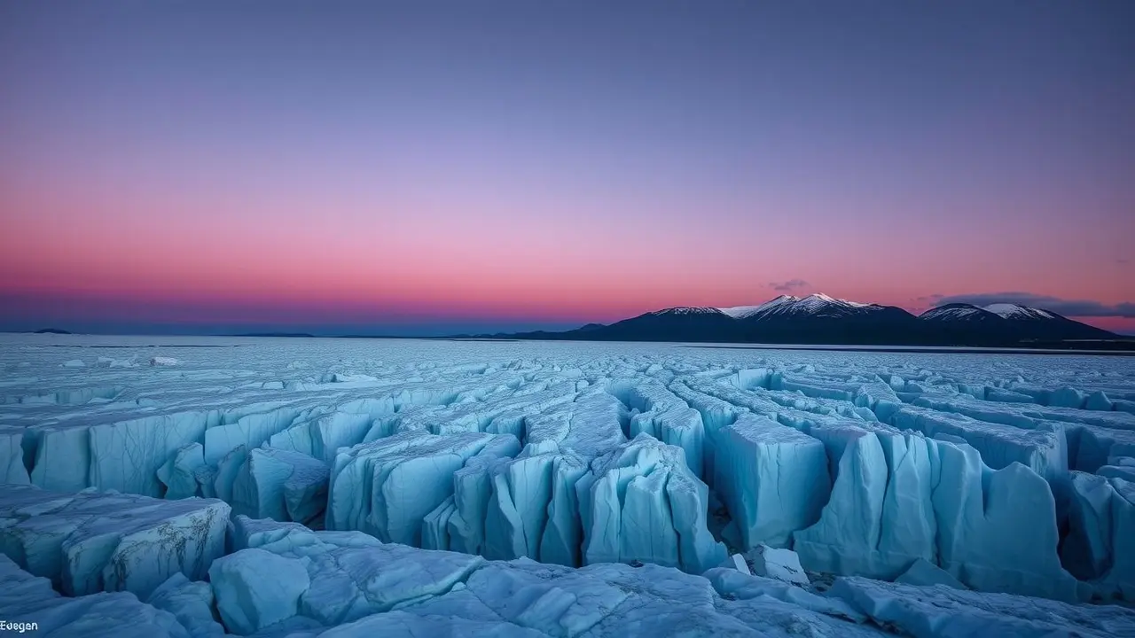 O Significado Profundo de Sonhar com Geleira Continental Geleira continental sob luz crepuscular
