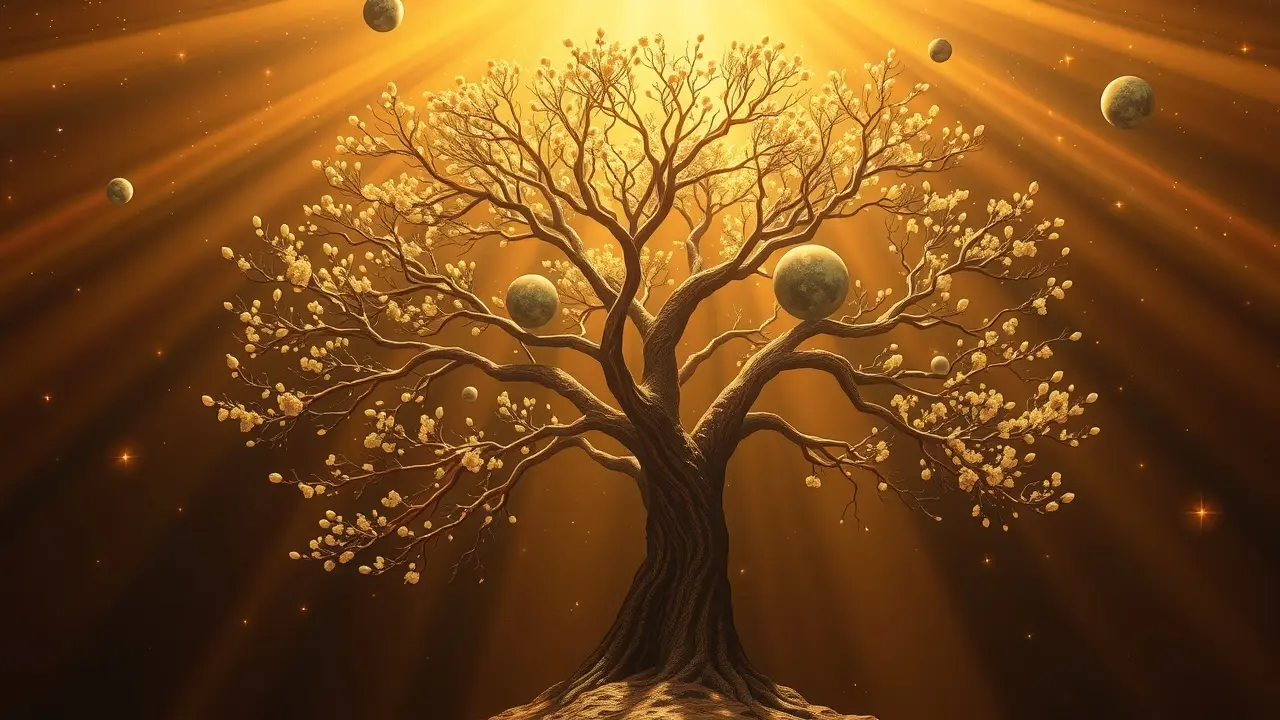Sonhar com Geração: Desvendando os Significados e Símbolos Árvore genealógica iluminada representando as gerações.