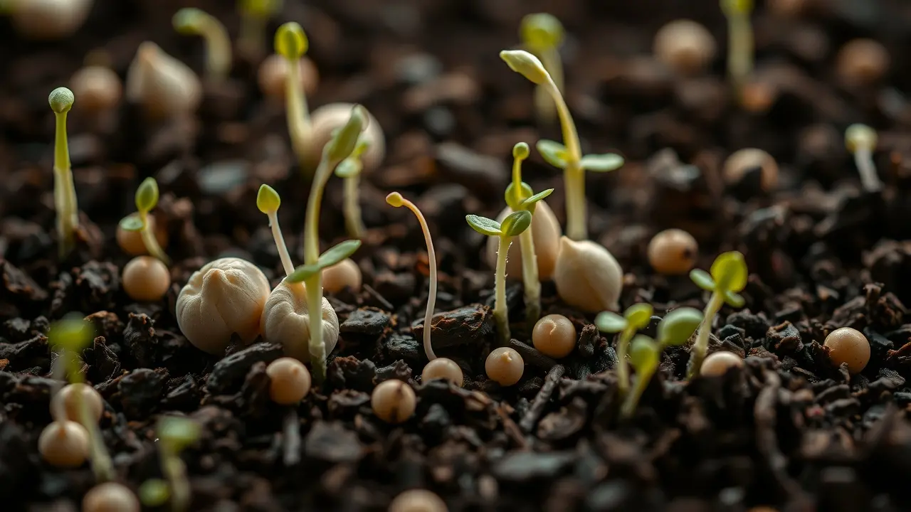 Significado de Sonhar com Germinação: Desvende os Sinais! Sementes germinando em solo fértil