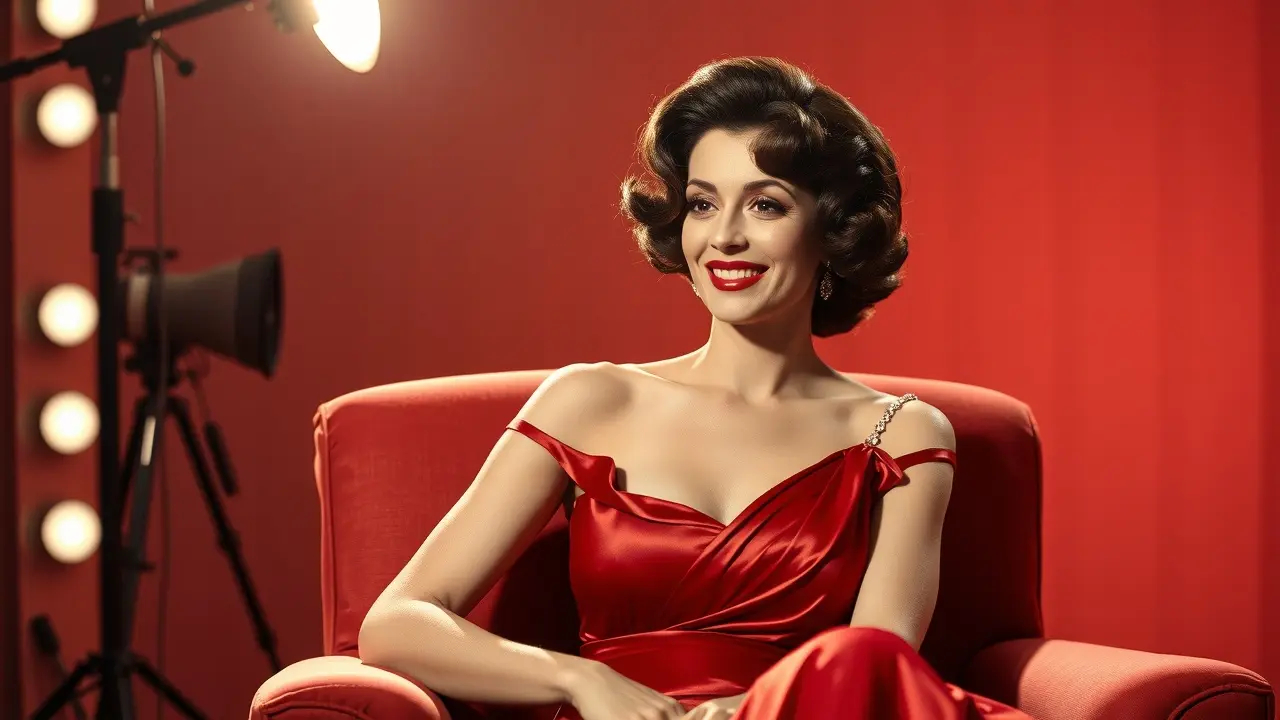 Sonhar com Gina Lollobrigida: Descubra o Significado e Interpretações Gina Lollobrigida sorrindo num estúdio