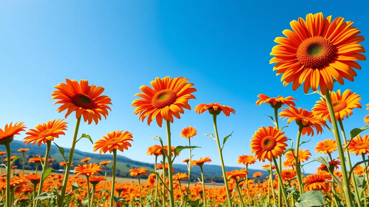 O Significado Profundo de Sonhar com Girassol-Mexicano Campo ensolarado de girassóis-mexicanos em plena floração.